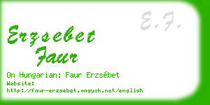 erzsebet faur business card